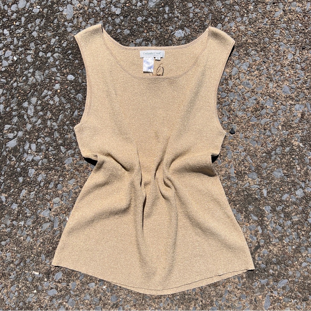 🐦‍🔥2 for $20🐦‍🔥 Vintage 1990’s Coldwater Creek gold lurex tank top